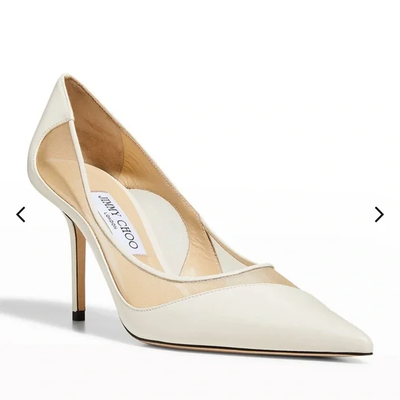 Jimmy Choo - Love 85 pump with mesh - latte / natural WORN ONCE (wedding photos) - Picture 10 of 11